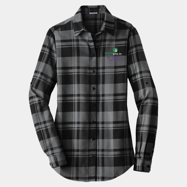 Burwood Ladies Plaid Flannel Tunic Thumbnail